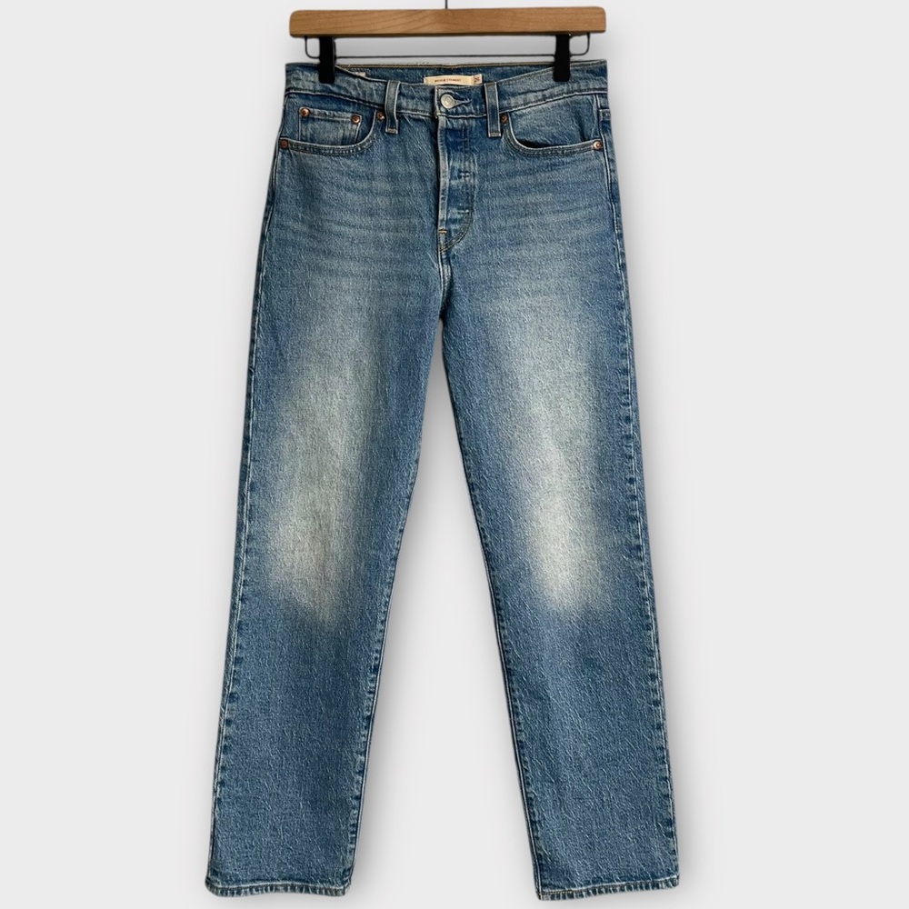 Levi's WEDGIE STRAIGHT JEANS CALLING ALL BLUES Women’s Size 26 - Picture 2 of 11